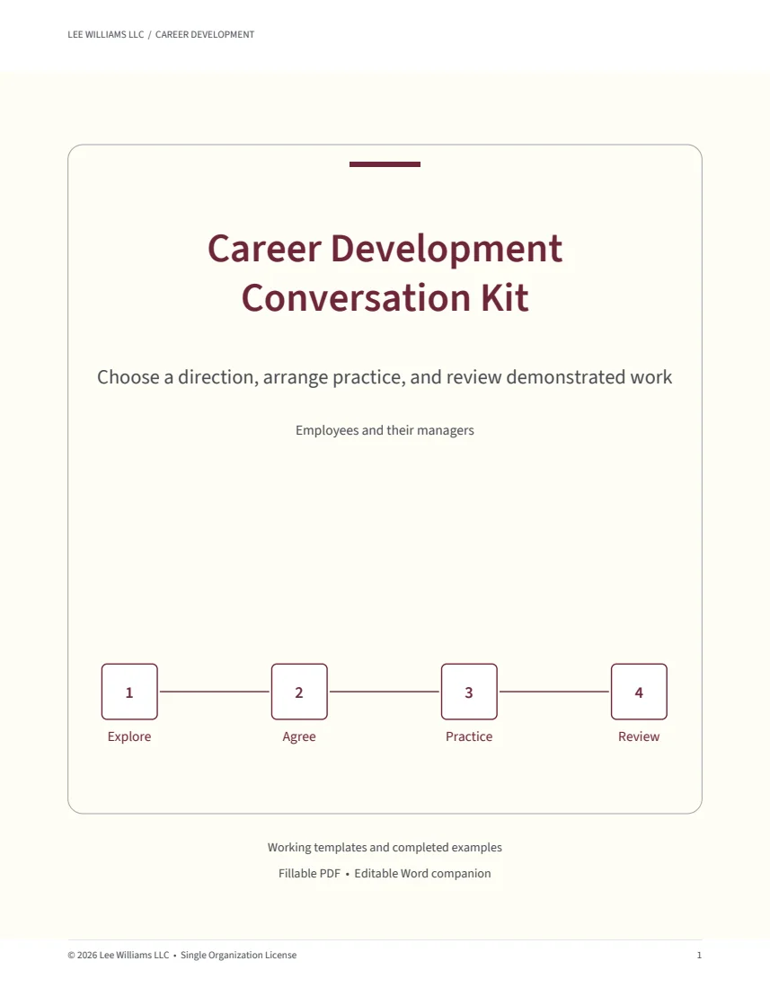Career Development Conversation Kit actual cover