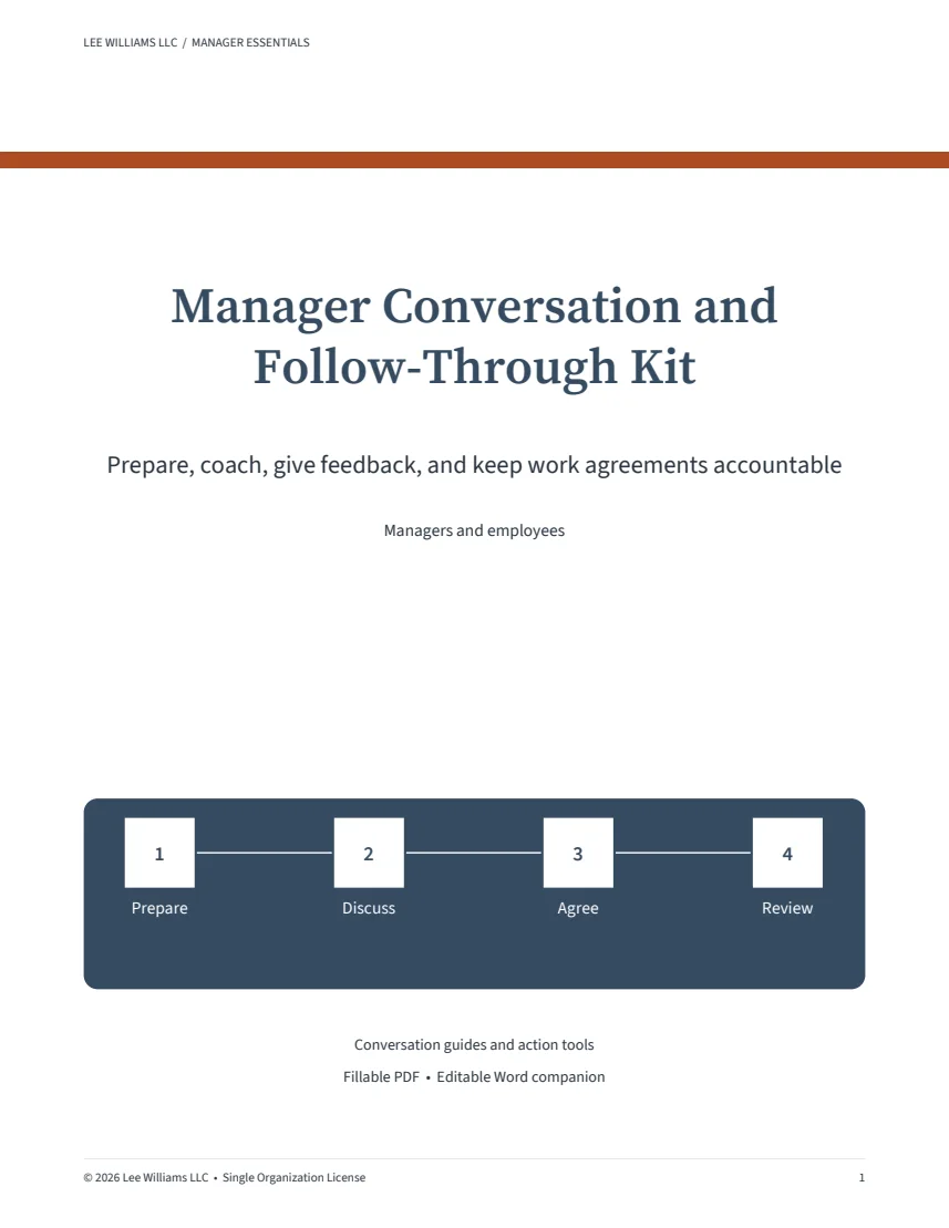 Manager Conversation and Follow-Through Kit actual cover