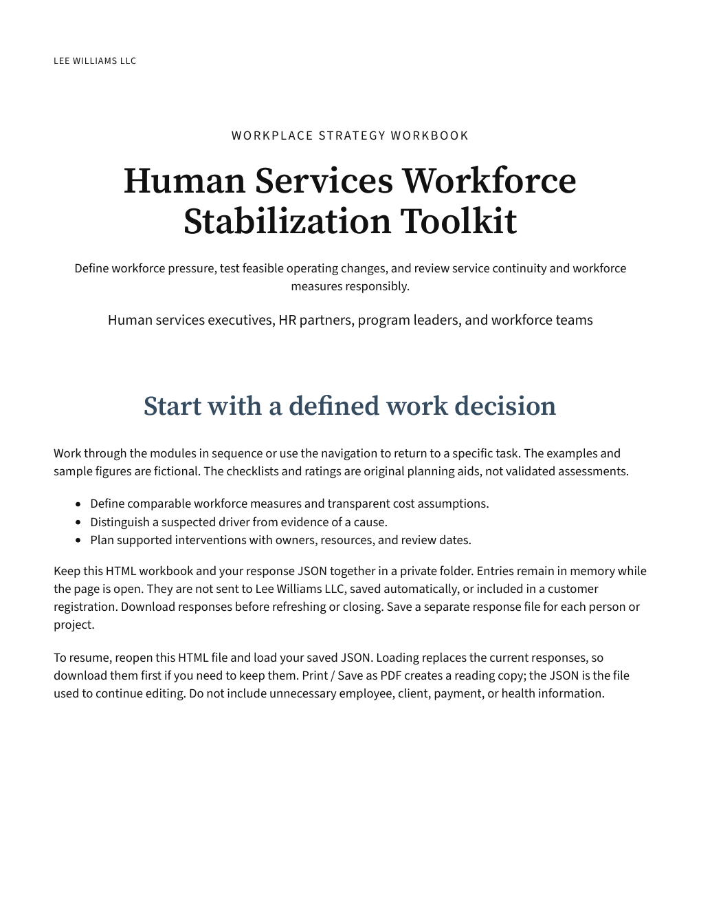 Human Services Workforce Stabilization Toolkit™ cover